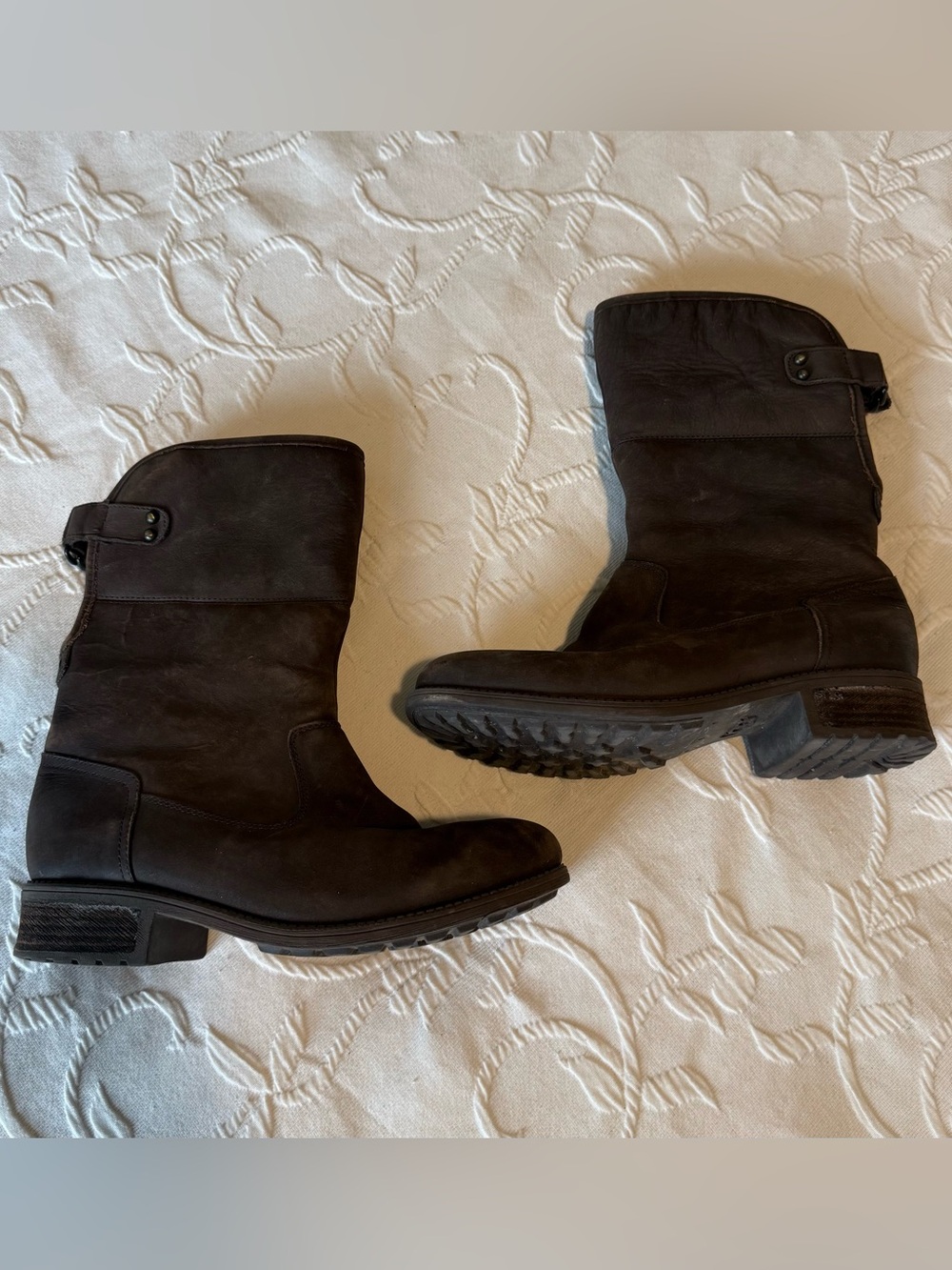 UGG Women’s Dark Brown Aldon Buckle Mid-Calf Boots